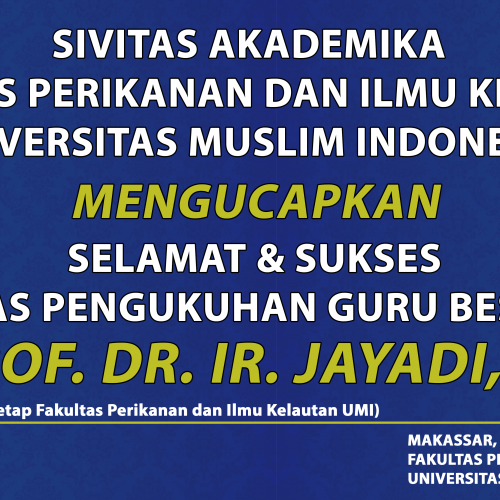 Pengukuhan Guru Besar Prof. Dr. Ir. Jayadi, MP