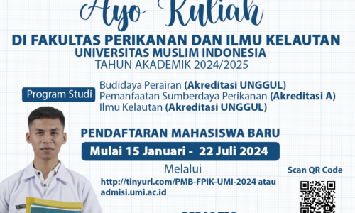 Penerimaan Mahasiswa Baru Program Studi Budidaya Perairan Fakultas Perikanan dan Ilmu Kelautan UMI T.A 2026/2027